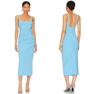 Bec + Bridge Karina Tuck Midi Dress In Tropez Blue